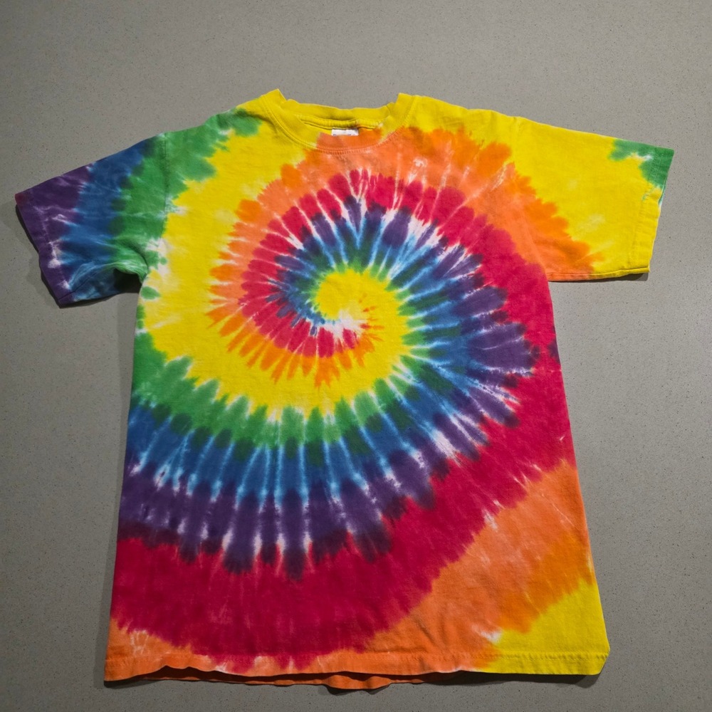 Port‎ & Company Youth Large Rainbow Spiral Tie Dye Short Sleeve T-Shirt
